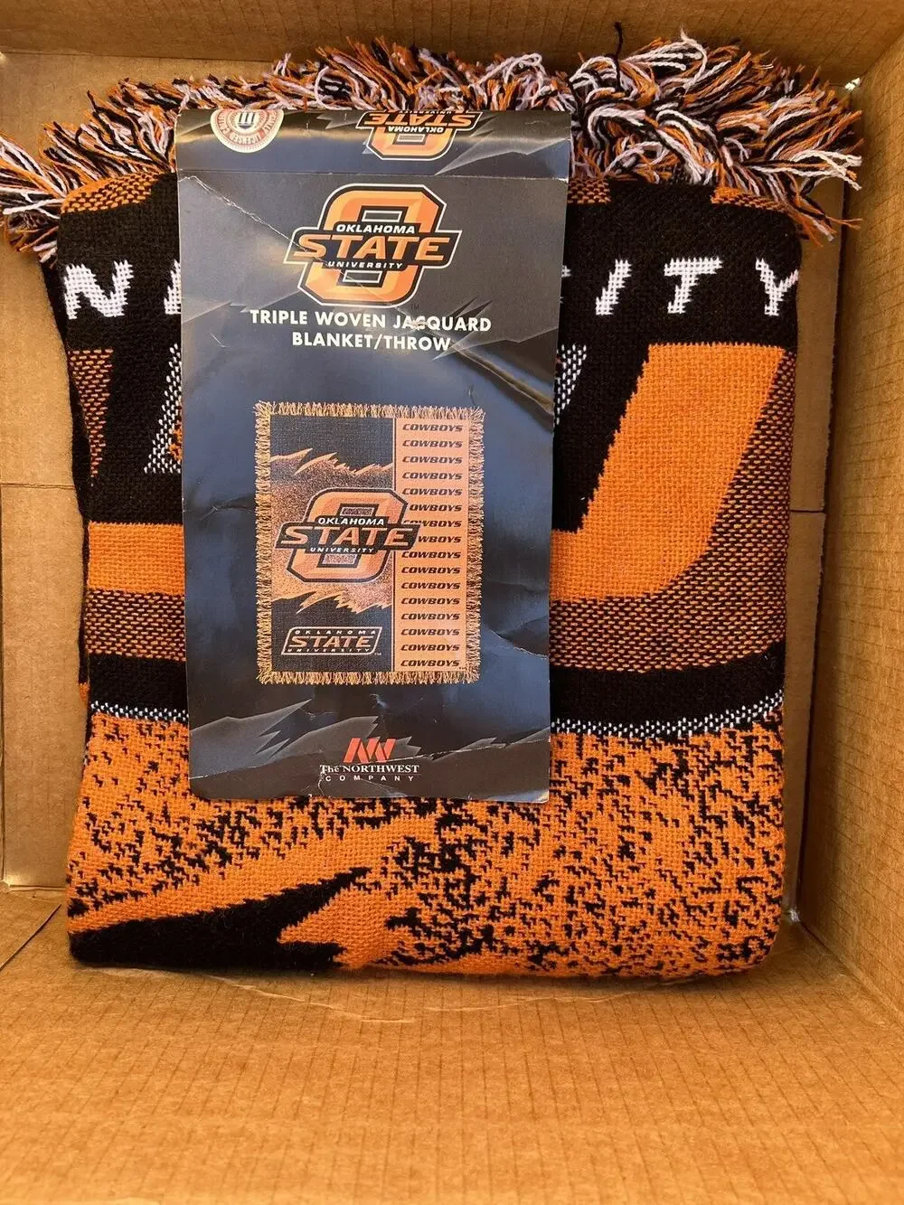 Vintage Northwest Oklahoma State Cowboys NCAA 48x60 Triple Woven Throw Blanket